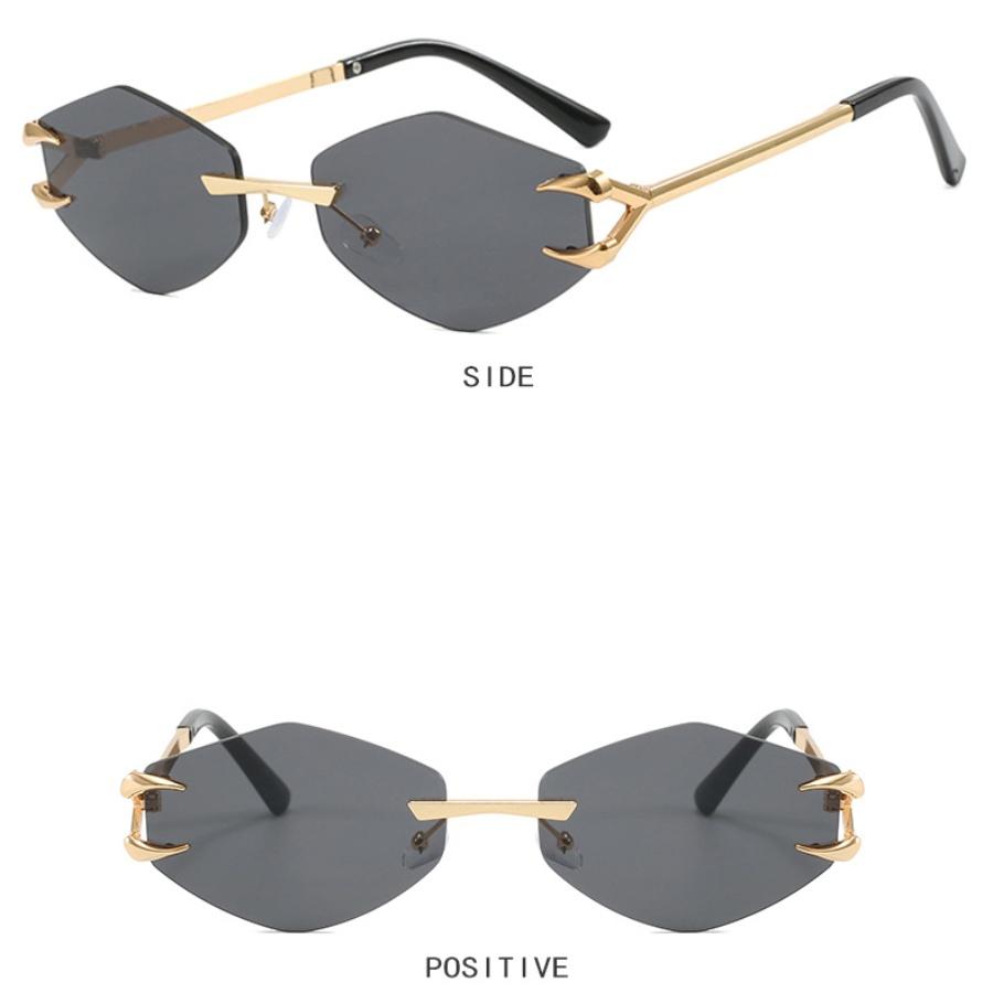 New Women Sunglasses Personalized Frameless Eyeglass Polygonal Sun Glasses Casual Hip-Hop Trend Outdoor Shades Men Uv400