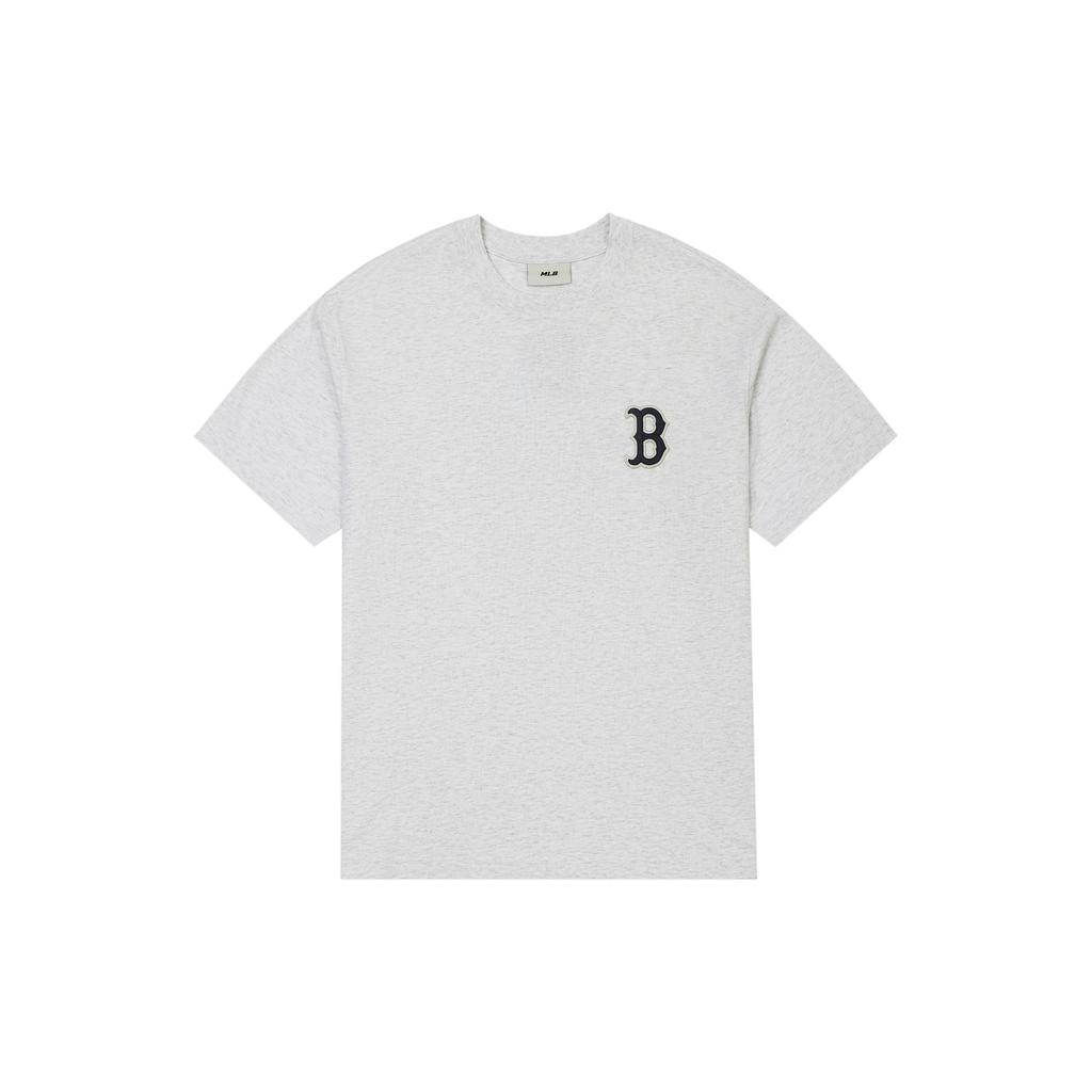 MLB Boston Red Sox Letter Brand Logo Pullover Crew Neck Short Sleeve T-Shirt Unisex T-Shirt Light-Gray 3ATSM0233-43MGL