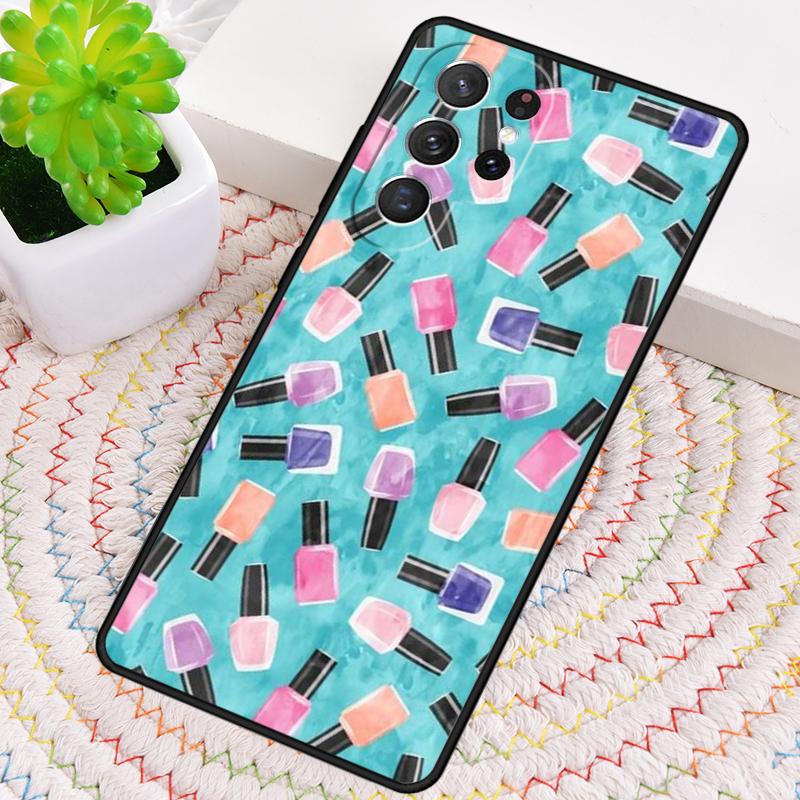 Nail Polish Silicone Phone Case For Samsung Galaxy Note 10 Pro S26 S25 S24 S23 S22 S21 Plus S25Ultra Capa Cover
