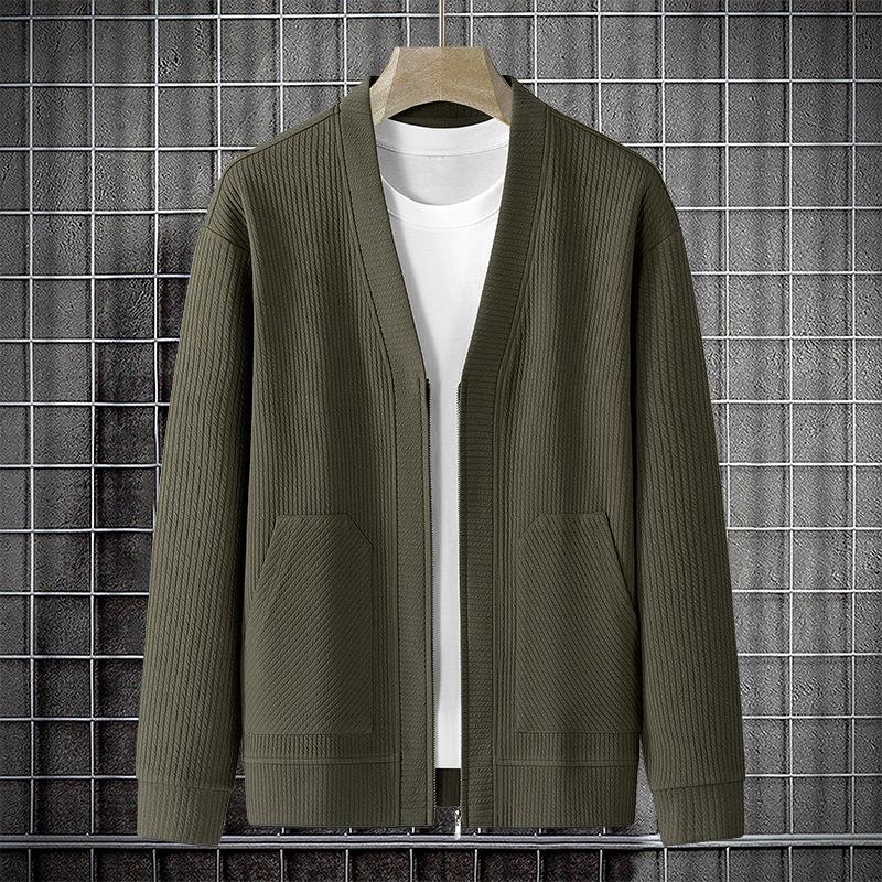 

Куртка мужская весенне-осенняя повседневная модный бренд для полных большого размера мужская одежда мужской кардиган вязаный свитер осень 8XL [recommended 260-140kg]