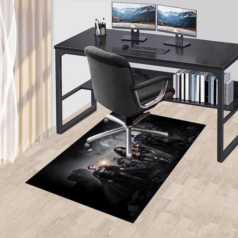 Justice League Movie Poster Wall Art Print Office Mat Home Decor Office Desk Chair Rugs Chair Carpet for office Chair Mat Gift For Halloween