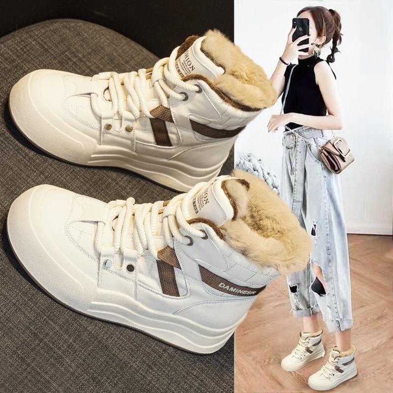 Snow boots women's winter new thick velvet gram warm high-top versatile fluffy women's shoes Korean version tide
