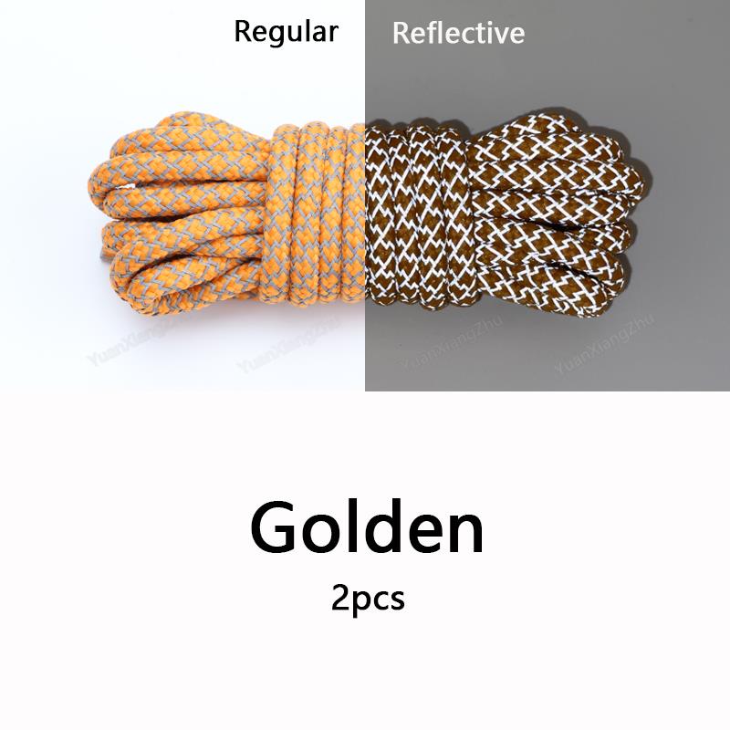 1Pair Reflective Shoelaces Quality Sneakers Shoelaces Round Laces for Shoes Diameter 0.4cm 100/120/140/160cm 1Pair Shoestrings