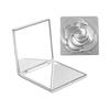 7cm Square Rose Mirror with Storage Bag Lady Portable Handheld Folding Mirror Dressing Table Makeup Accessories