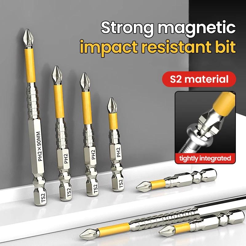 Non-slip PH2 Magnetic Batch Head Cross Screwdriver Hardness Drill Bit Screw Driver Hand Tools 25/50/65/70/90/150mm