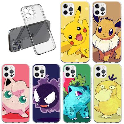 Funda Transparente Para Apple iPhone 11 14 13 Pro 12 7 8 Plus SE 2022 XR X XS Max 6 6S 14Pro Funda de Silicona para Teléfono Retro Anime Pokemon