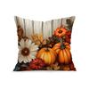 Home Decor Autumn Pumpkins, Flowers & Bird Decorative Pillow Pattern Cushion Cover Suitable for Sofa Bedroom Car Pillow Cover