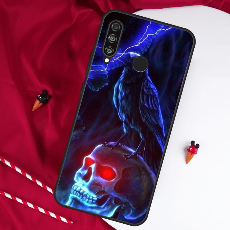 Raven Dark Crow Skull For Huawei Nova 7i 8i 11i 12i 12s 10 9 SE Y90 Y60 Y70 Y72 Y61 Y91 P60 Pro P30 P40 Lite Case