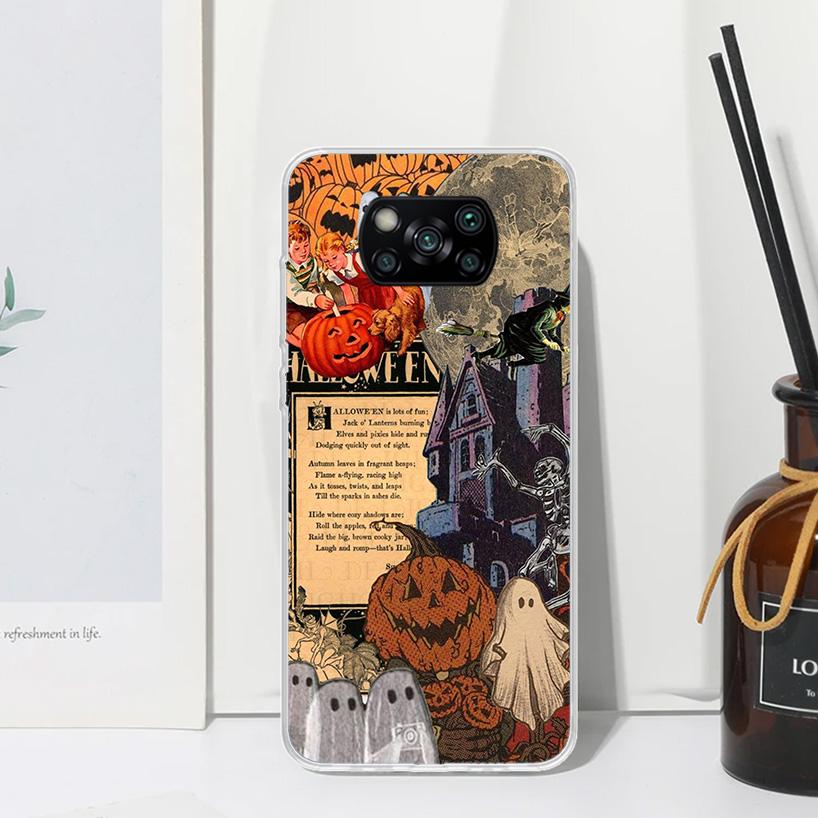 October Fall Halloween Spooky Pumpkin Phone Case For Xiaomi Poco X7 X6 X5 M7 M8 Pro F7 Ultra Redmi 15C 15 13C 13 12C 12 10 10C 1