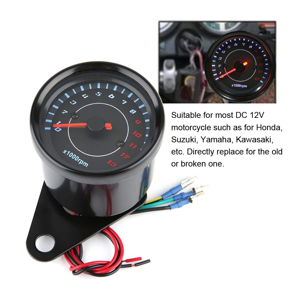 DC Universal Motorcycle Electronic Tachometer LED Backlit Electronic Tachometer Electronic Tachometer with LED Backlight