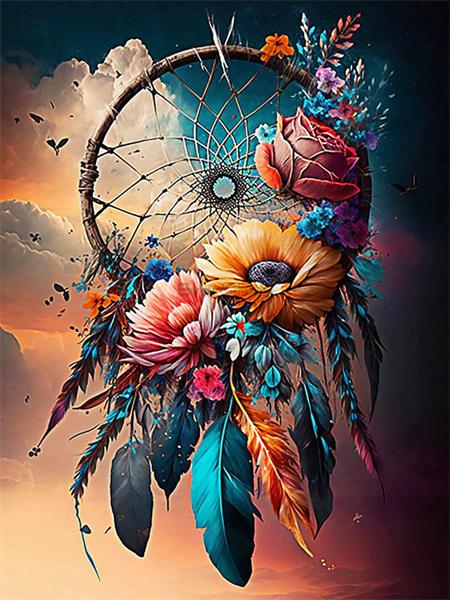 Diamond Painting Set Dream Catcher Landscape Full Square Round 5D Diy Embroidery Mosaic Feather Home Decor