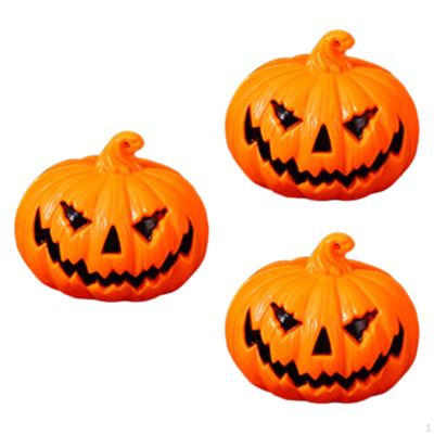 3 Pieces Pumpkin Lantern Figurines Home Decor DIY Decorative Ornament Lamp Night Light for Tabletop