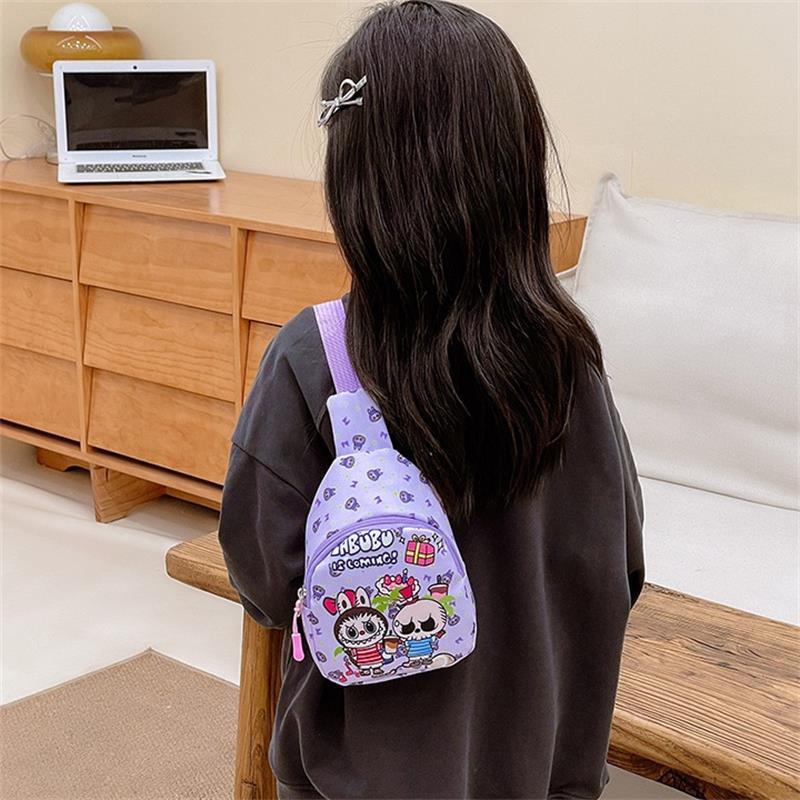 Cartoon Cute Labubu Children'S Bag Chest Bag Trend  Waist Bag Coin Purse Storage Pouch Shoulder Crossbody Bags Kids Gifts