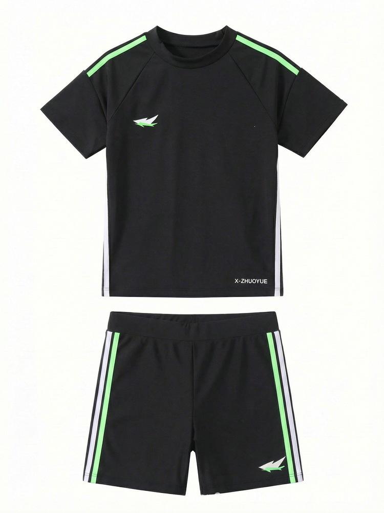 Nylon Boys UPF50+ Quick Dry Two-Piece Swimsuit, Sizes 6-14, Medium/Large 5XL темно-зеленого
