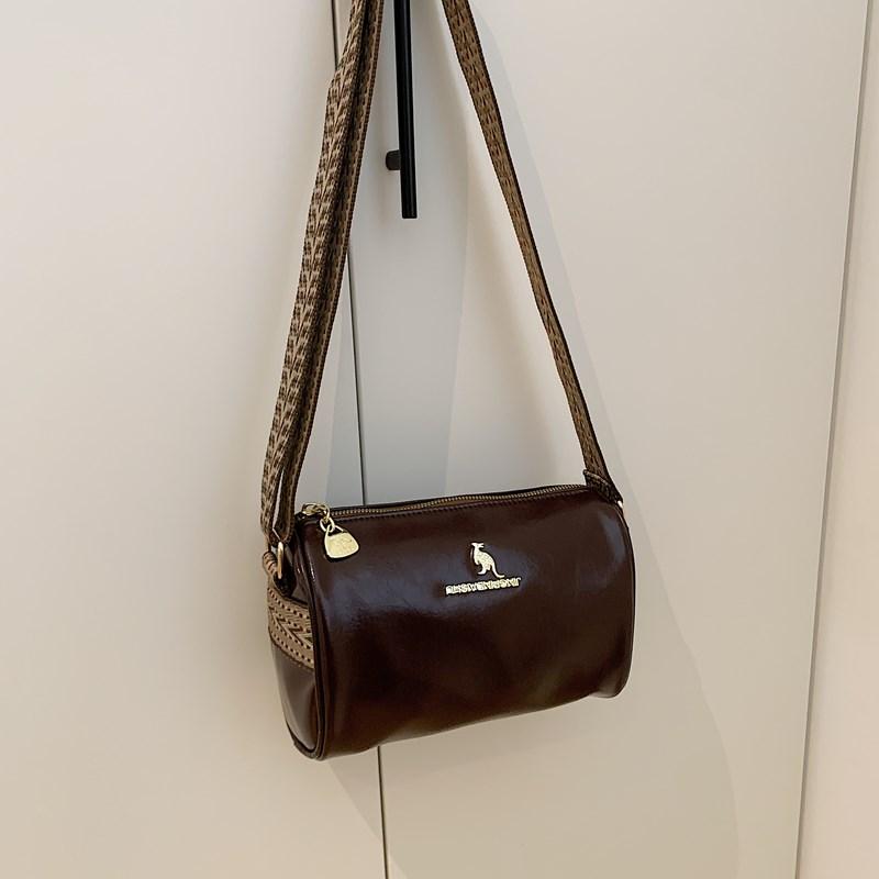 

Винтажная сумка-ведро с логотипом кенгуру, легкая, из полиуретана, с регулируемым ремешком, многофункциональная, для женщин, для ежедневного использования, дорожная сумка через плечо