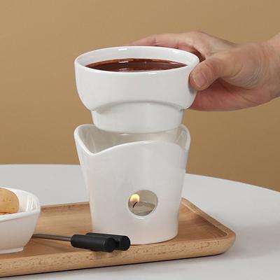 Casseroles à fondue Ensemble de tasses à fondue Mini appareil à fondue personnel au chocolat, fromage, glace Kit de fondue Tasse individuelle pour faire fondre le beurre Petit réchauffeur