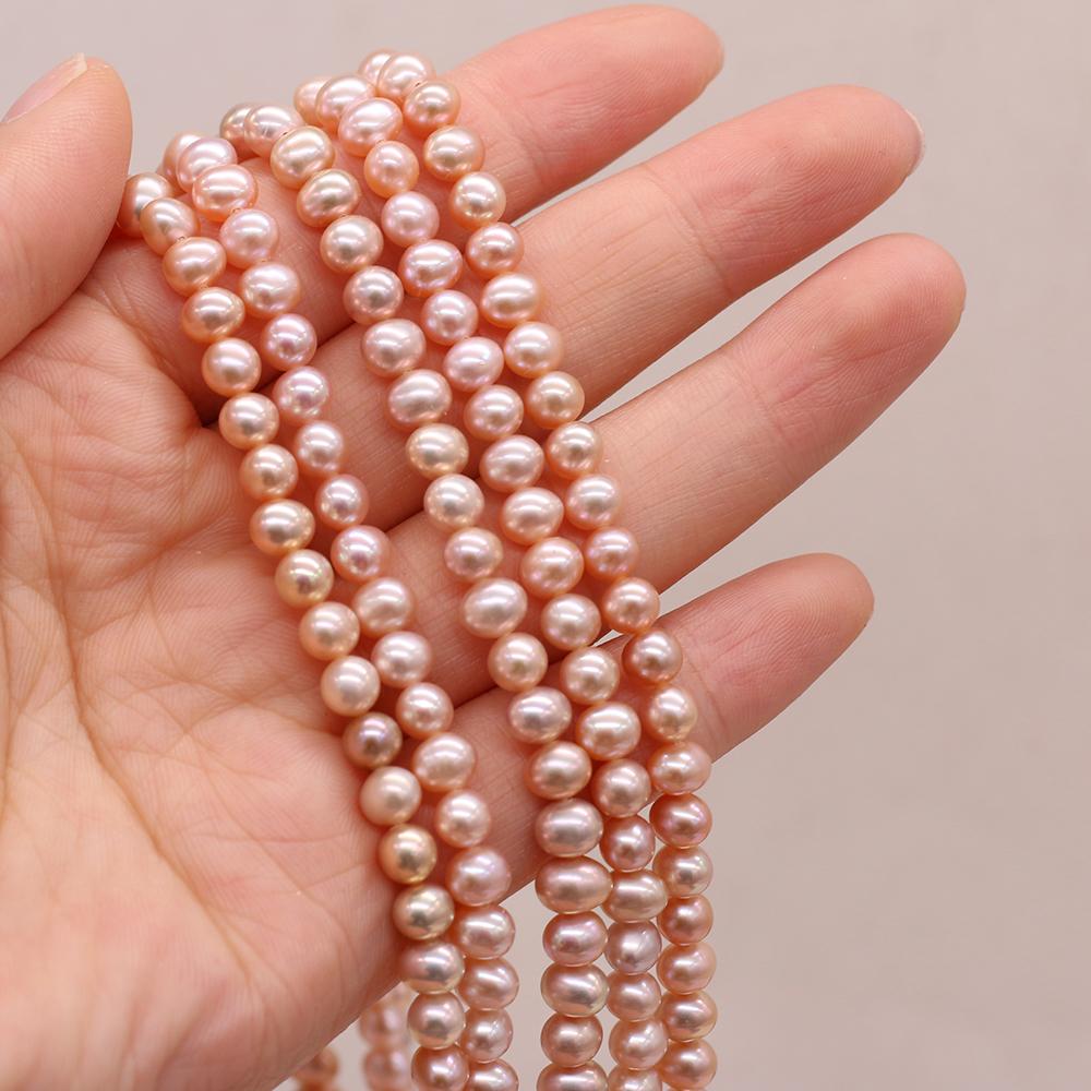 1String, Round Pearl 5-5.5mm, Fashion Women Natural Freshwater Pearl Beads for Jewelry Making DIY Crafts, Luxury Bulk Gifts 36cm
