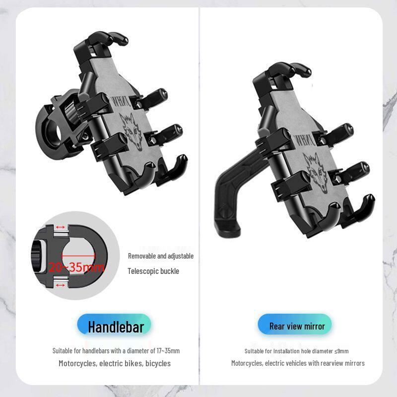 Rainproof and Anti-Shake Phone Holder with Sunshade for Electric Scooter and Motorcycle