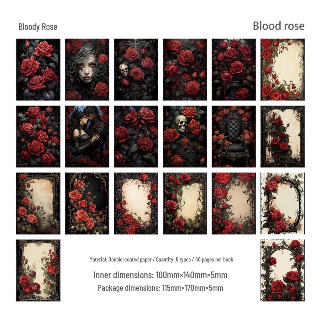 Gothic World Series Retro Tagebuch DIY Materialbuch - 6 Designs, 40 Blatt pro Packung