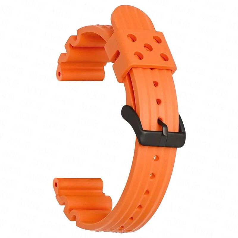 Cinturino in Gomma Waffle 20mm 22mm Fibbia in Acciaio Inossidabile Uomo Sport Impermeabile TPU Sostituisci Cinturino Orologio per Seiko per Citizen Blu