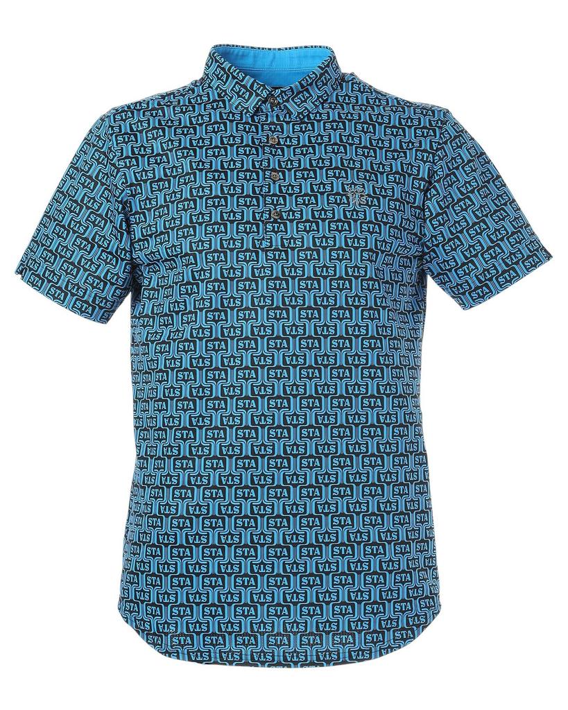 Andrews Short Sleeve Polo Shirt Wave Pattern with Golf L St. Men's (New Mesh) / / 042-5160557 110_Blue