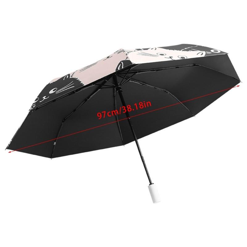 Portable 3 Fold Umbrella Sunshade Manual/Automatic Umbrella for Both Rain and Sun Umbrella Parasol Gift for Women Girls