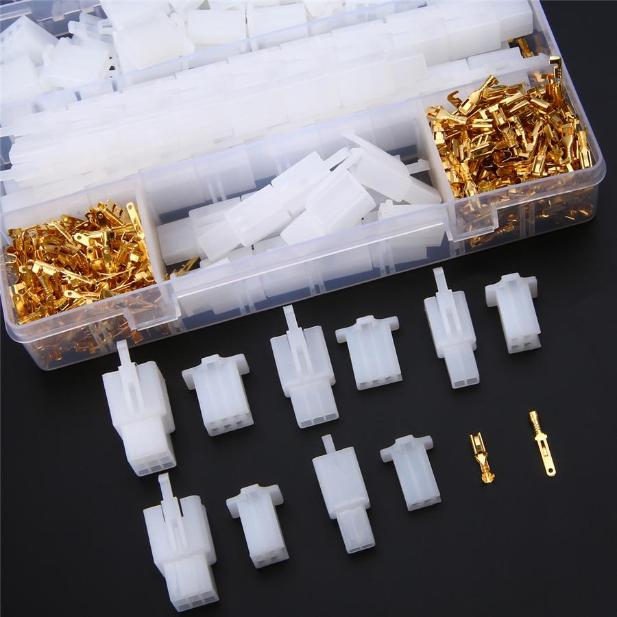 580Pcs Male Female Terminal + 2/3/4/6/9 Pin Housing Connector for Car Motorcycle