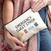 1pc Foldable Canvas Emergency Sweet Stash Pattern Bag - Reusable Zipper Snack Pouch with Lightweight Design for Travel,