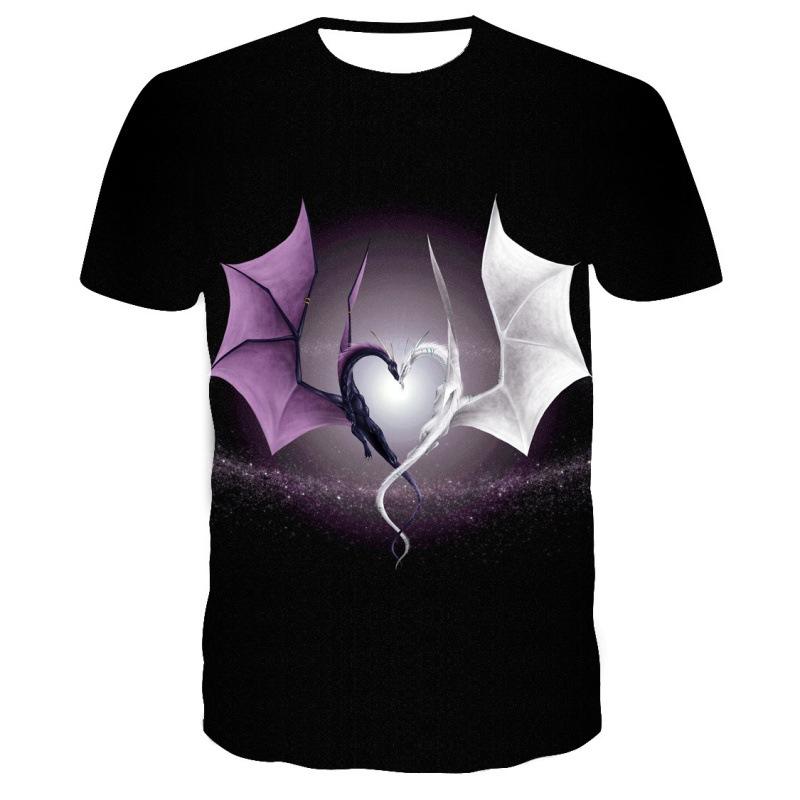 Cool Fashion Dragon 3D Printing T Shirt Casual Cartoon Anime Short Sleeve Tee