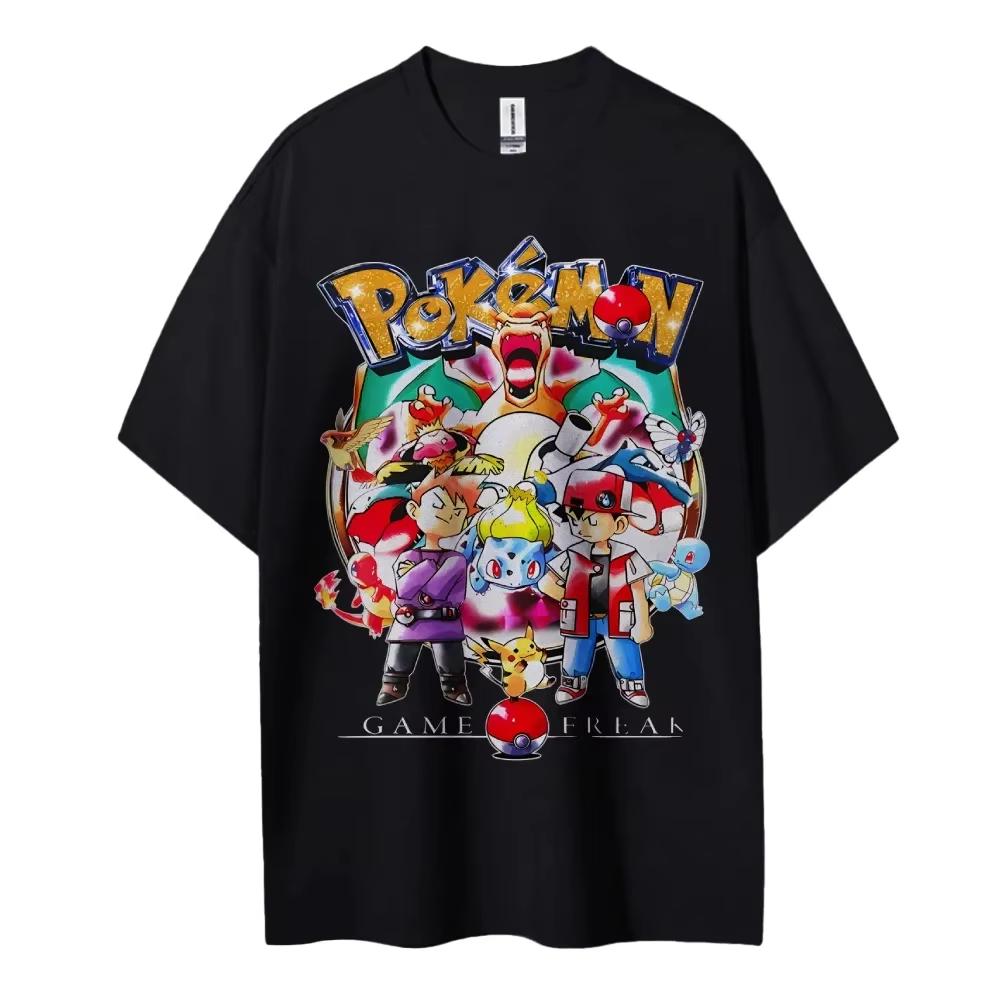 2026 Pokemon T-shirt Unisex's Pure Cotton Casual Round Neck T-shirt Short Sleeve Clothing Summer Sports Casual Short Sleeve