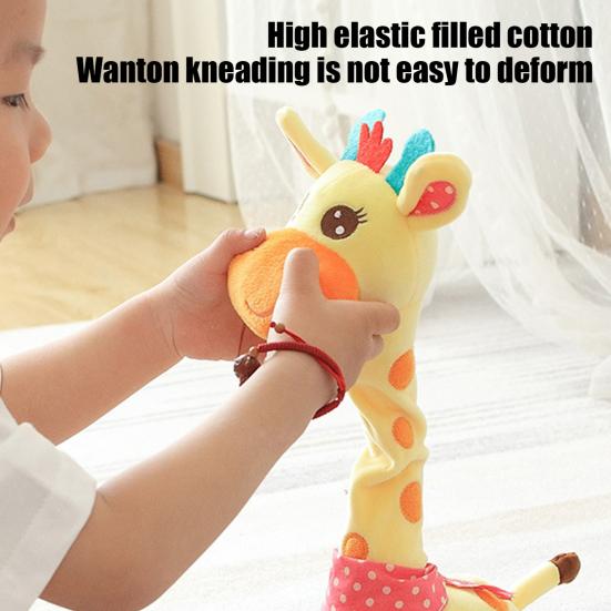 Musical Giraffe Toy with LED Lights Sings Dances Repeats What You Say Plush Giraffe Toy Baby Glowing Dancing Talking Stuffed