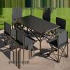Camping Portable Folding Table and Chair Set - Sturdy, Lightweight, Small Stool and Picnic Table.