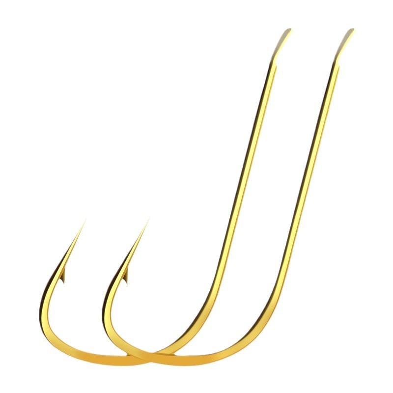 Bulk Stream Fish Hooks: Fine, Loose, Golden Sleeve, Barbed, Double, Finished Fishing Hooks