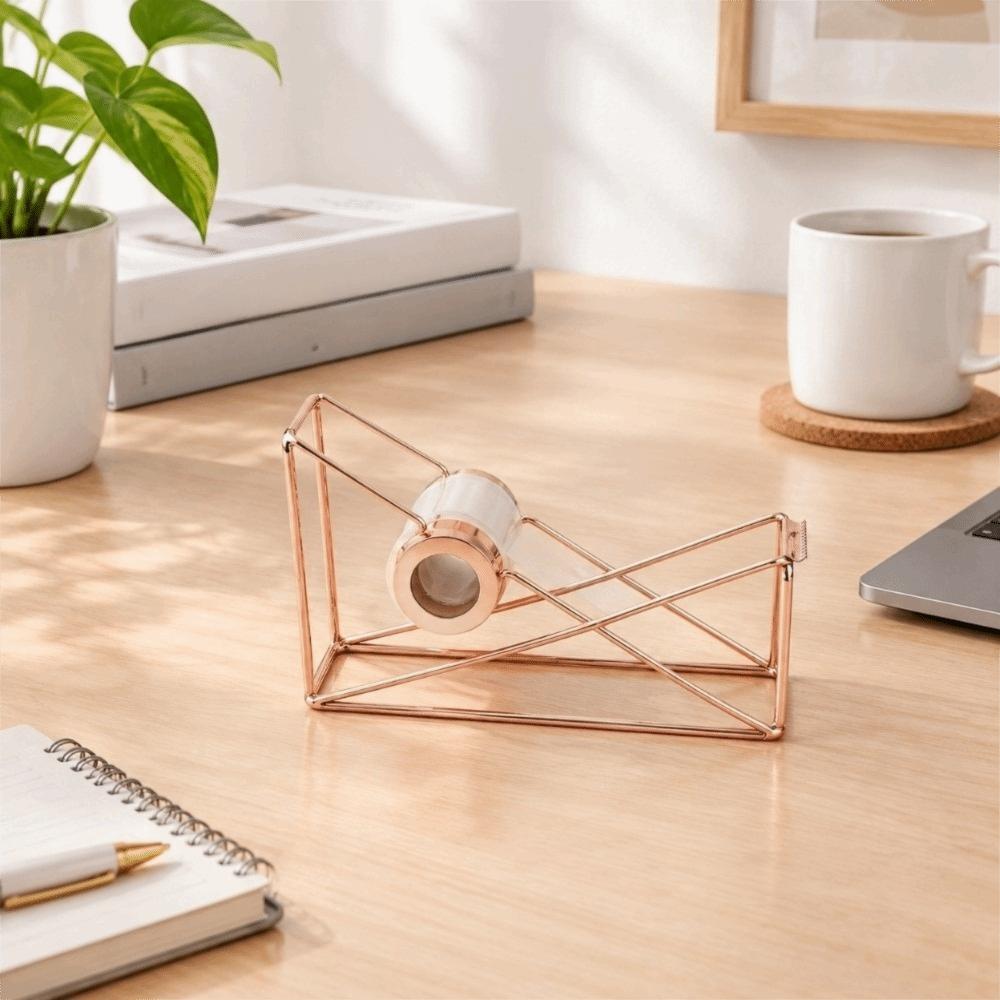 Metal Adhesive Roll Holder Hollow Design Metal Tape Dispenser Modern Tape Dispenser Home Use