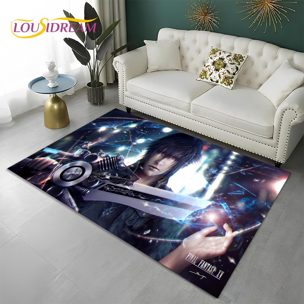 FF14 Gamer HD Final Fantasy Spiel 3D-Teppich für Zuhause, Wohnzimmer, Schlafzimmer, Sofa, Fußmatte, Dekor, Kinderbereich, rutschfeste Bodenmatte
