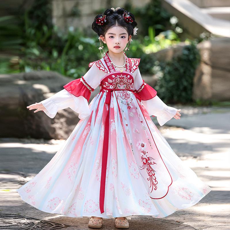 2025 Sommerstil Hanfu für Mädchen - Märchenhaftes Tang-Anzug-Kleid