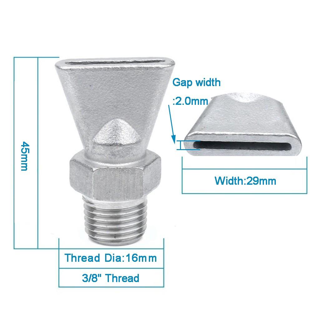 

304 Stainless Steel Air Knife Spray Nozzle Blowing Jet Nozzle Industrial Water Jet Gap 2.0mm-3/8 inch