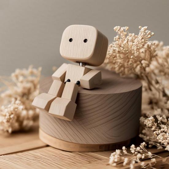 1/2/3Pcs Shaking Wooden Man Figurine Handmade Shaking Feet Wooden Doll Car Dashboard Desktop Decoration Ornament