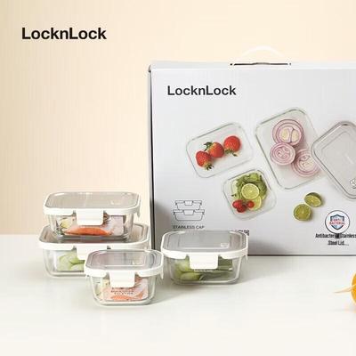 LocknLock Borosilikatglas Lebensmittelaufbewahrungsbehälter Set (4-teilig)