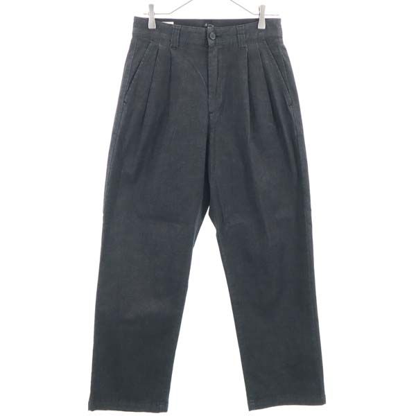 Unused Johnbull Tucked Trousers Denim Pants S Black Tapered Wide Stretch Men's Used