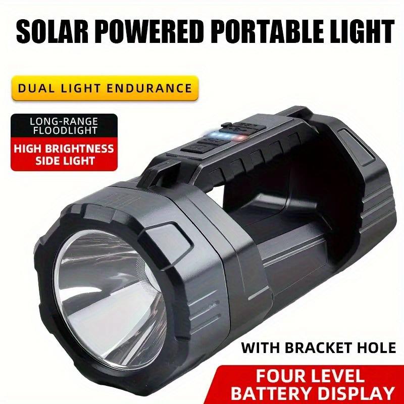 Ultra Bright Remote LED Flashlight with Solar Charging, One Hand Grip, Digital Power Display, Emergency Flash,power Outage, Emergency Situation