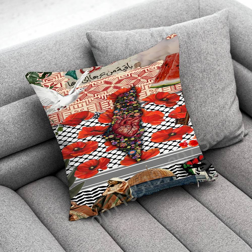 Watermelon P-PalestineS-F-Flagjpg Throw Pillow Case For 55x55cm 40x40cm 45x45cm 50x50cm 30x30cm Square Office Pillowship Cover