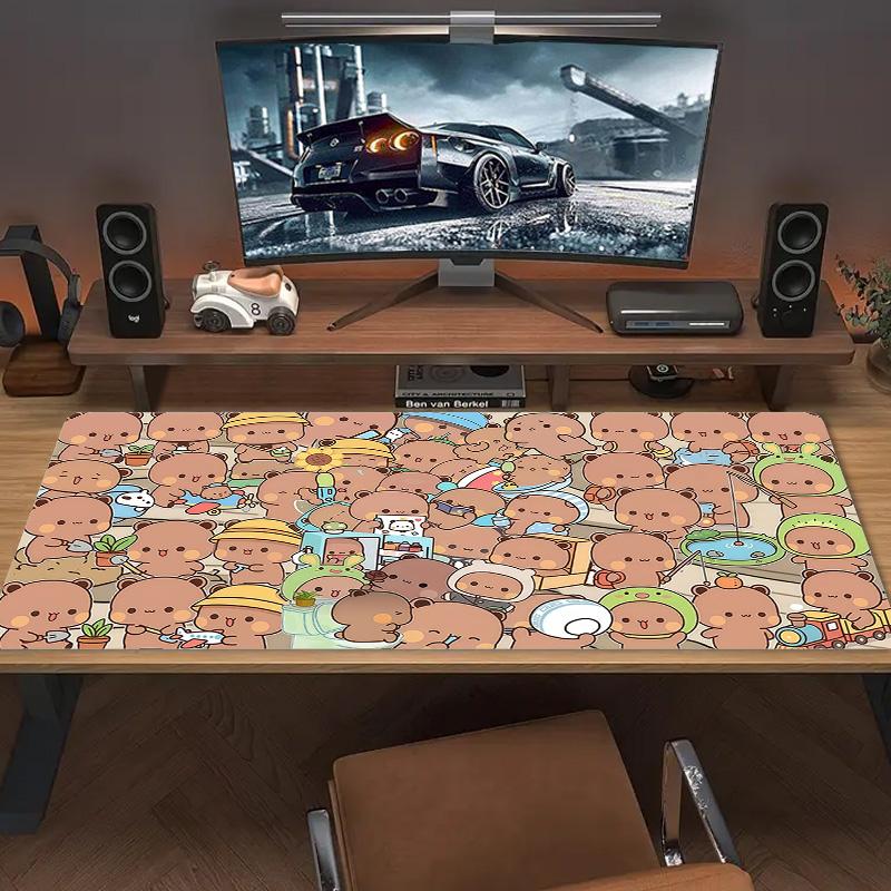 PandaBear Love Lace Solid Color Mouse Pad Large Gaming Table Cushion Non-slip Laptop Tablet Big Mousepad XXL Mat Mini PC Playmat With Lock edge
