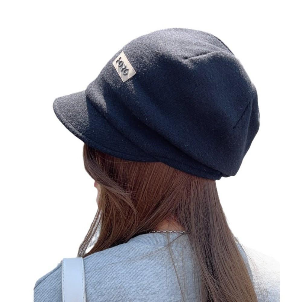 Casual Wide Brim Caps Solid Color Ear Protection Cap Fashion Warm Hat Autumn Winter