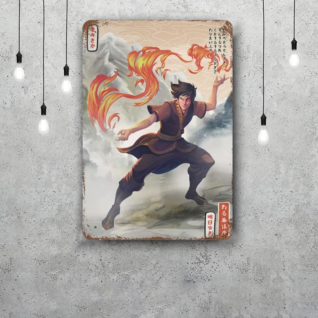 zuko Cartoon Retro Vintage Tin Sign Poster Decorative Plaque Metal Plate Wall Decor