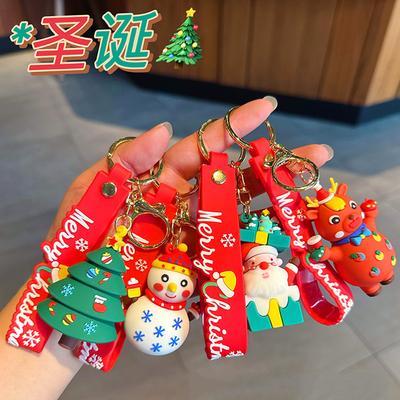 Porte-clés Père Noël Petit Cadeau de Noël Pendentif pour Cartable d'Étudiant Pendentif Poupée Trois Dimensions Arbre de Noël Dessiné