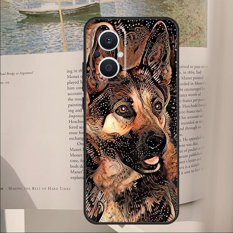 

Cartoon German Shepherd Dog Cover For OPPO Reno 14 13 11 10 Pro 12F 11F 13F 14F 7 8 Lite OPPO Find X6 X5 X8 X9 Pro Case OPPO Reno11 F