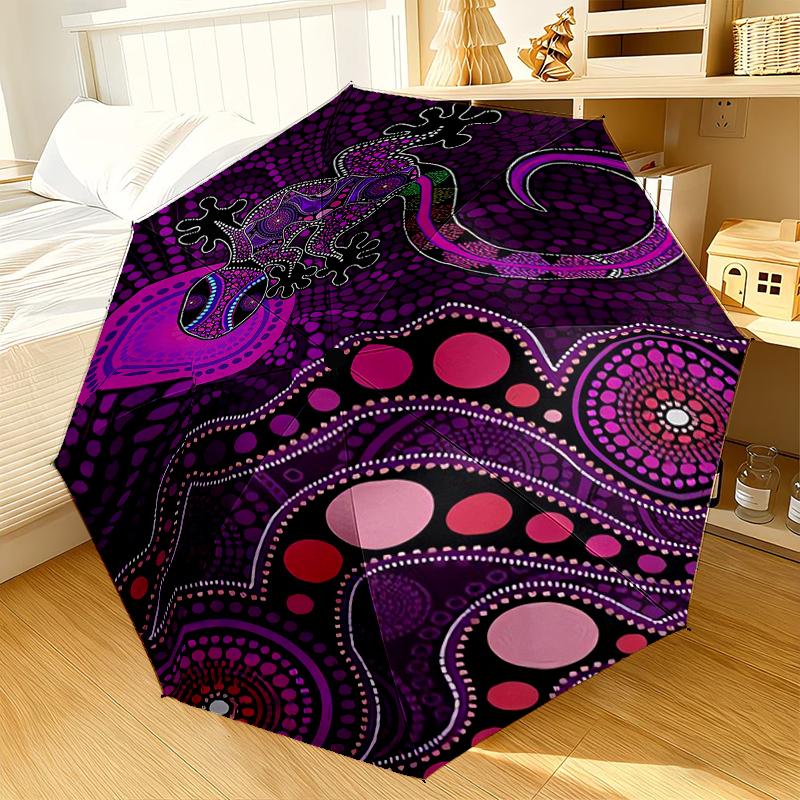 Aboriginal Art Patterns Umbrella 8-Frame for Travel, camping, Casual Lightweight Portable Umbrella, Essential for every family Holidays Gift
