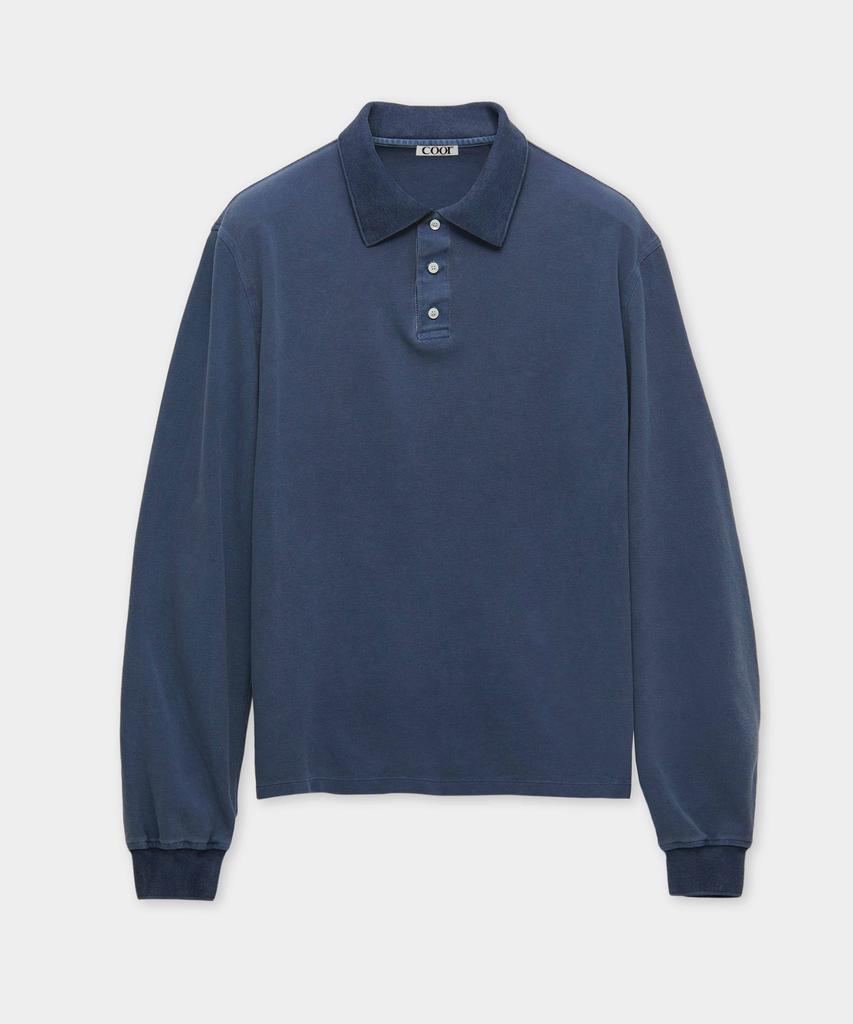 Kueo Garment Dyed Polo Shirt (Washed Blue)