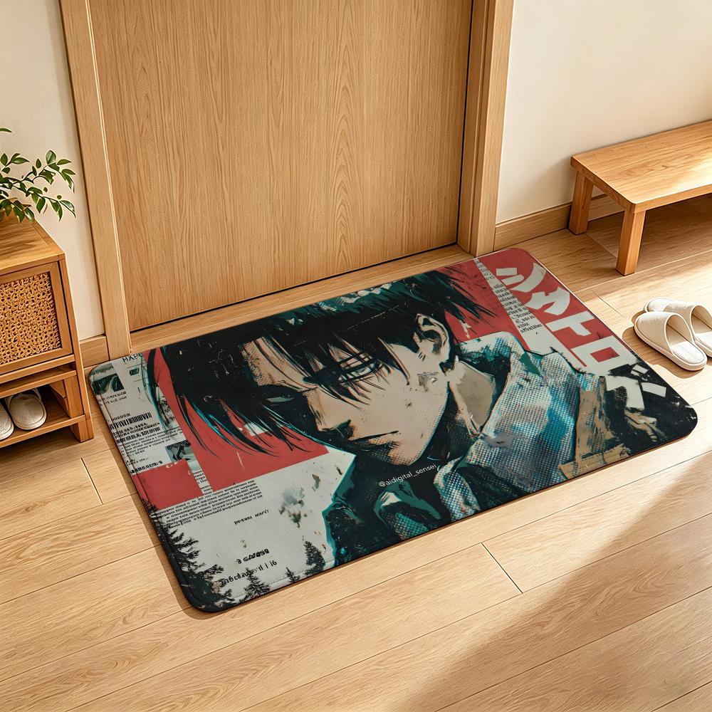 Anime A-Attack O-on T-Titan Floor Mat Soft Flannel Floor Mat Suitable for Entryways, Living Rooms, Bedrooms, and Bathrooms